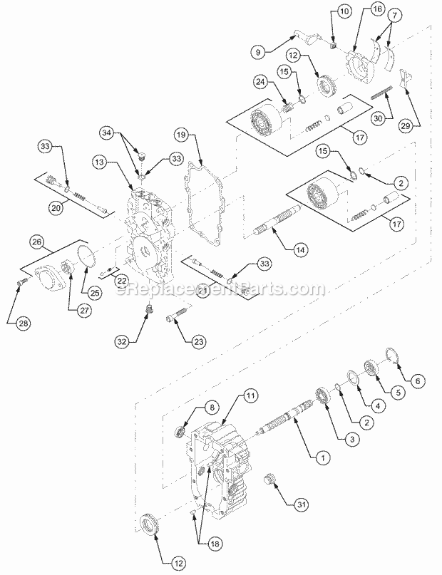 Hydrostatic Pump (618-3233) Diagram and Parts List for 2186 13A-288L100, 13B-288M100 Cub Cadet Lawn Tractor